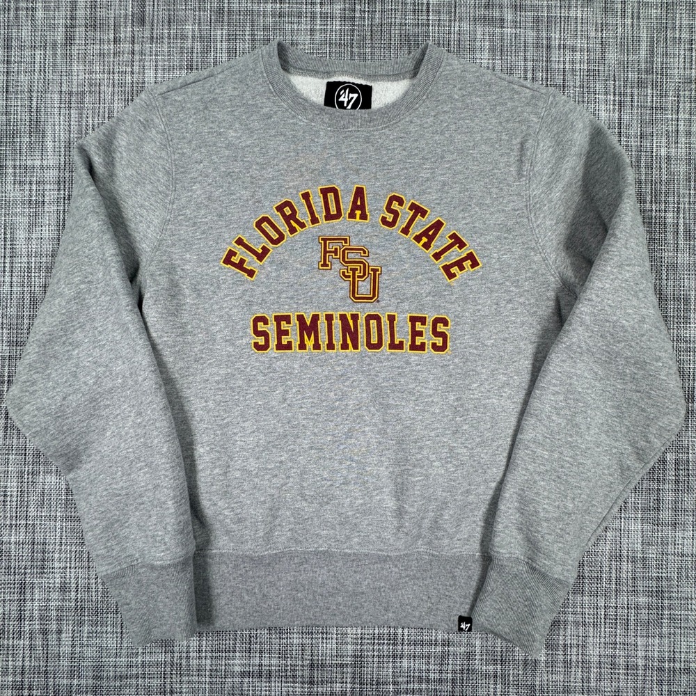 '47 Brand Men's Florida State Seminoles FSU Crewneck Sweatshirt Small Gray NCAA